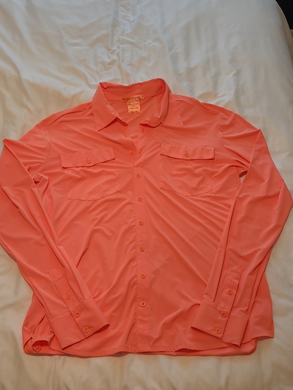 Cowgirl Tuff Women's Orange Button-Up Shirt